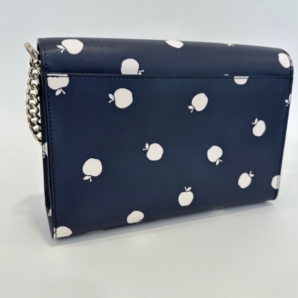 Kate Spade Carson Orchard Toss Blue Apple Print Convertible Crossbody Handbag 🍎 - Picture 11 of 15